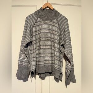 Cyrus Grey Striped Turtleneck Sweater